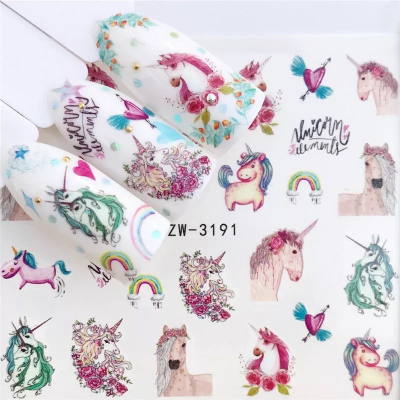 Nail Sticker Unicorns - YZW3191 Premier Nail Supply
