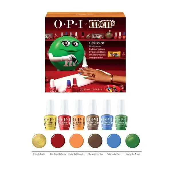 OPI GelColor Intelli-Gel Set - OPI M&M's Holiday 2026 Collection 0.5 oz Kit #1 opi