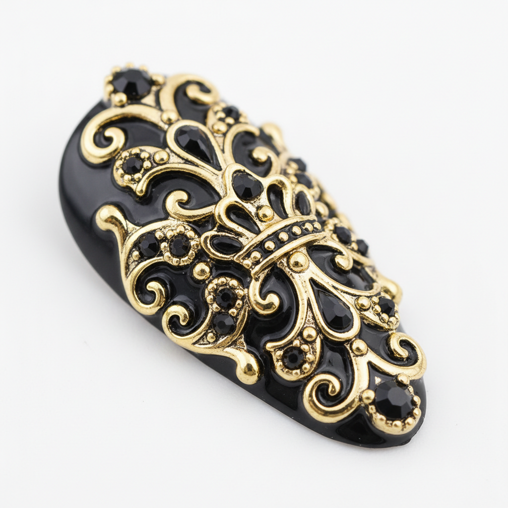 Luxury Nail Charm Black & Gold Beyond Beauty Page