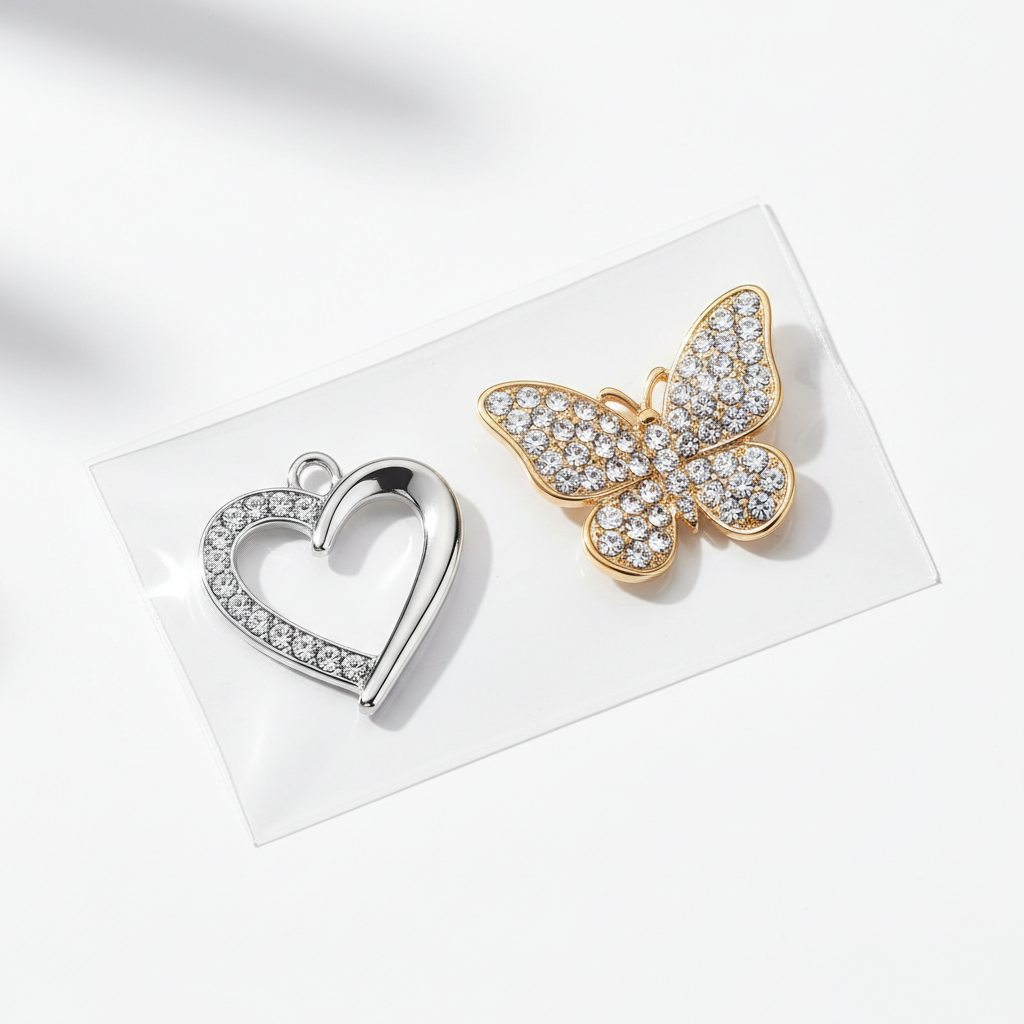 Nail Charm Heart Butterfly Diamond 2pcs/bag Beyond Beauty Page