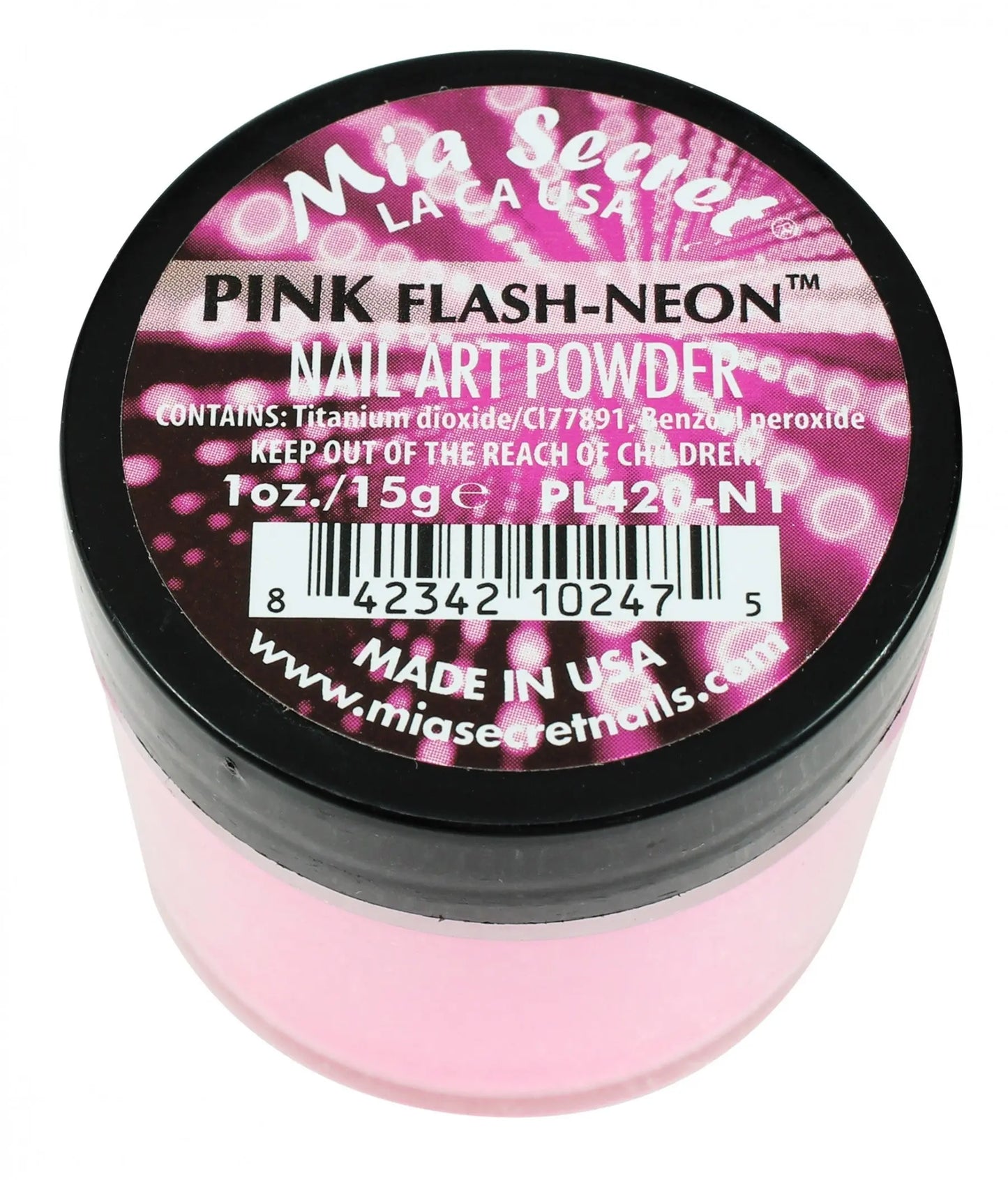 Mia Secret - Pink Neon Flash Neon Acrylic Powder 1 oz - #PL420-N1 Mia Secret