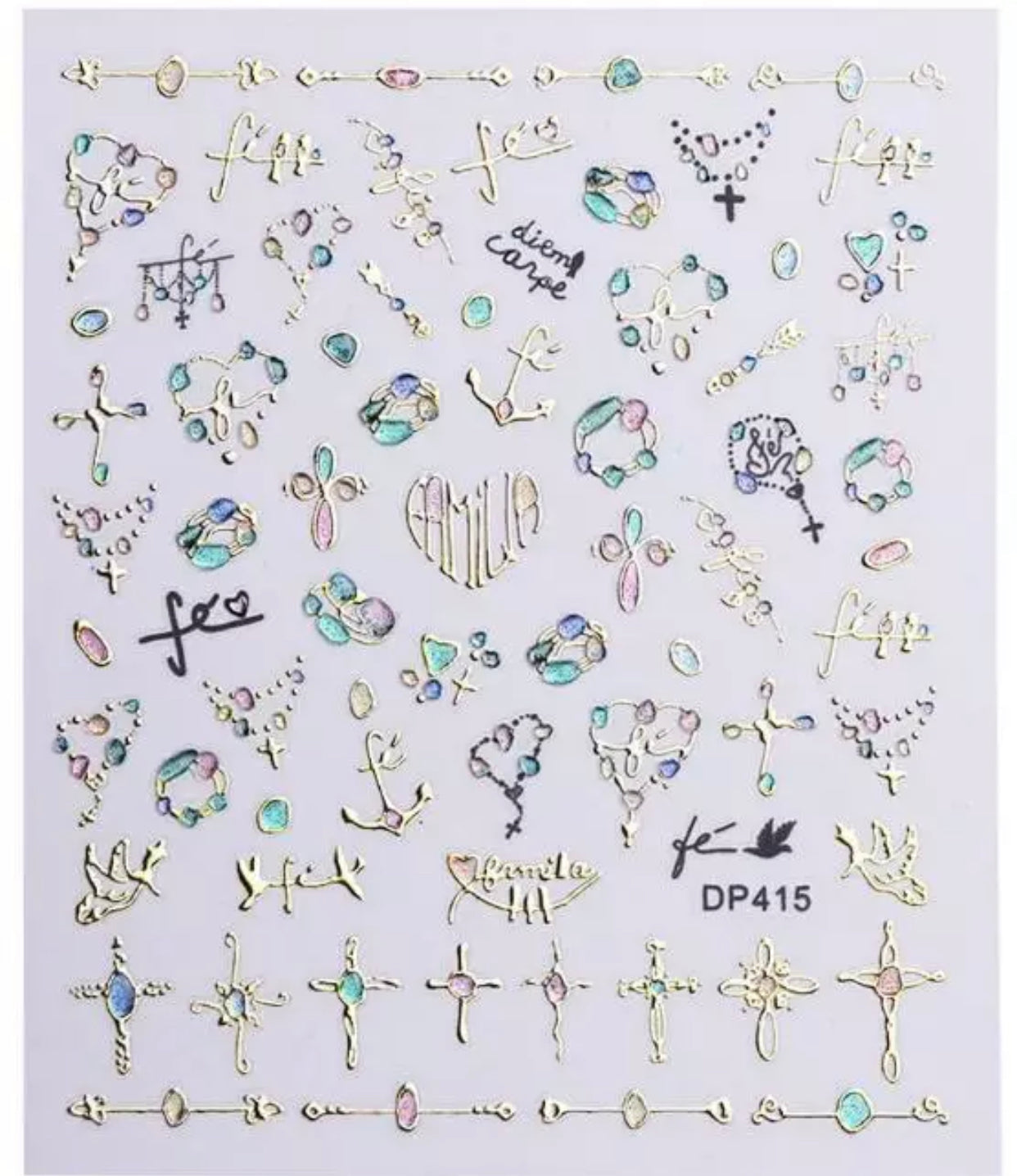 Nail Sticker Colorful Luxury 3D jewels Design -DP413 Premier Nail Supply