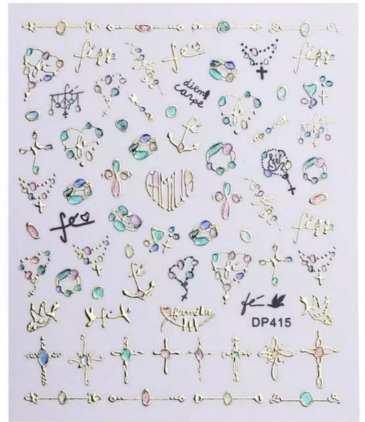 Nail Sticker Colorful Luxury 3D jewels Design -DP413 Premier Nail Supply