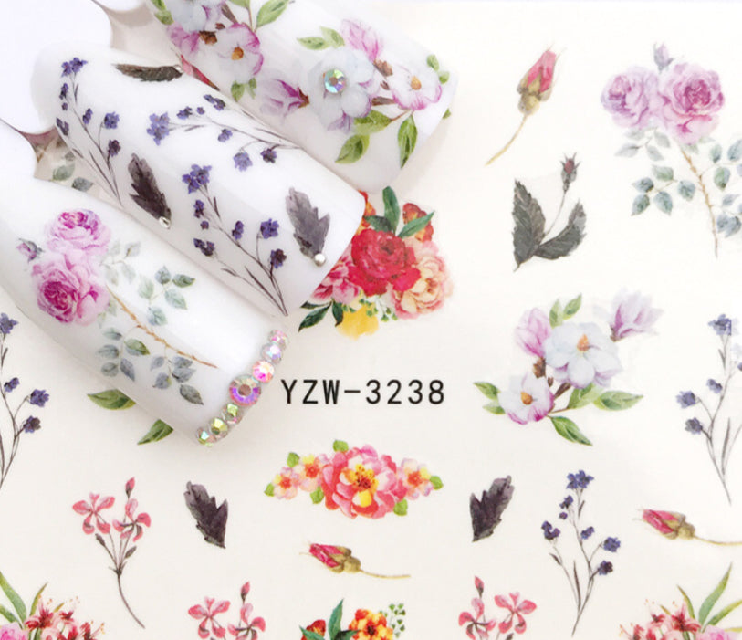 Nail Sticker Booming Flowers YZW-3238 Premier Nail Supply