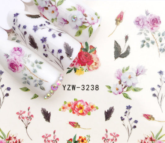 Nail Sticker Booming Flowers YZW-3238 Premier Nail Supply