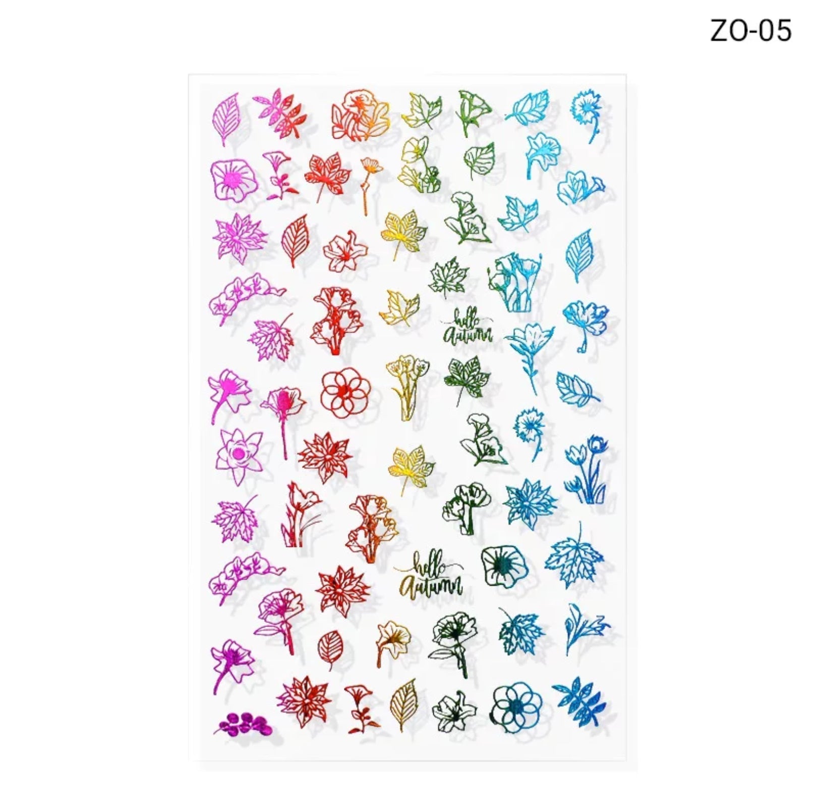 Nail Sticker Flowers Design ZO-05 Premier Nail Supply
