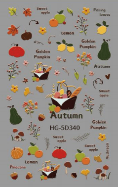Nail Sticker 5D Autumn #HG5D340 Premier Nail Supply