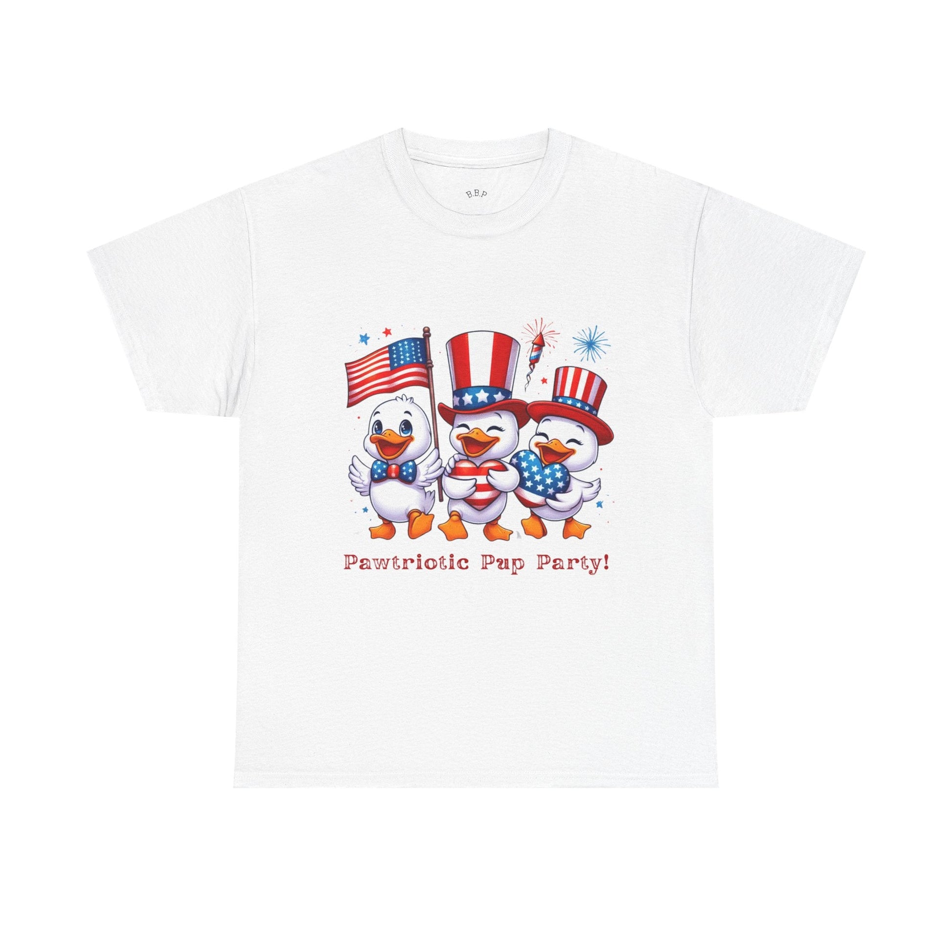 Patriotic Party Tee - Unisex Heavy Cotton Tee for 4th of July, BBQs, Family Gatherings, Unique Gift, Casual Summer Wear Printify