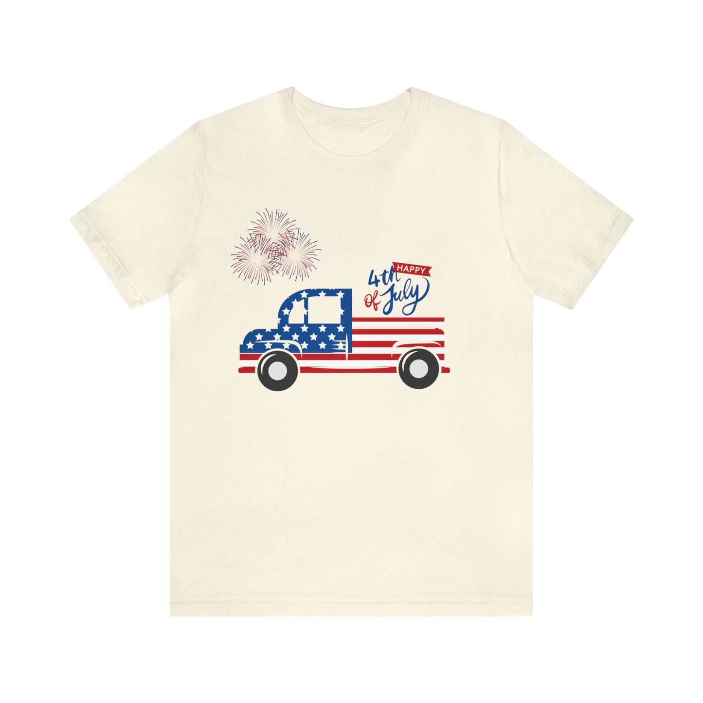 Truck July 4 shirt, America T-Shirt, 4th July T-Shirt, Freedom, Stars and Stripes, Flags, Gift shirt, Firework shirts Printify