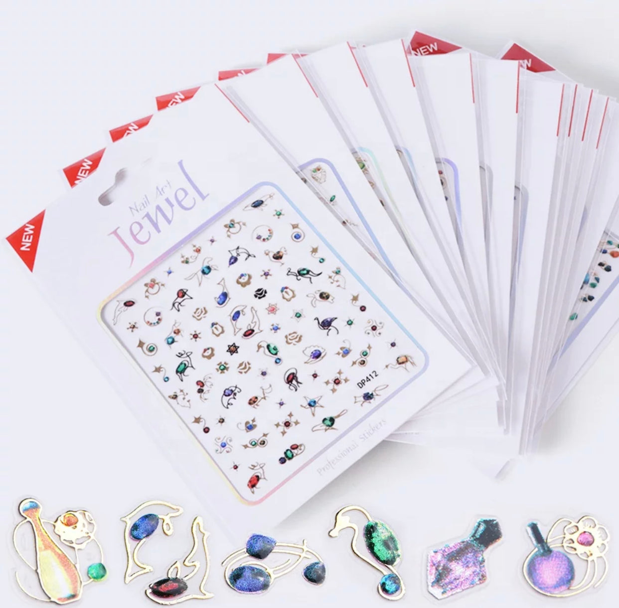 Nail Sticker Colorful Luxury 3D jewels Design -DP413 Premier Nail Supply