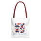 Patriotic Tote Bag with Bear Design | Barkin' for Freedom | Perfect for July 4th, Summer Picnics, Travel, and Everyday Use Printify