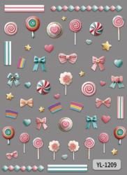 Nail Sticker Lollipop 🍭 and Bow #YL1209 Premier Nail Supply