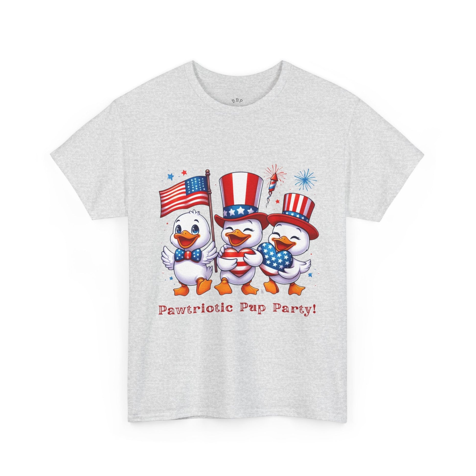 Patriotic Party Tee - Unisex Heavy Cotton Tee for 4th of July, BBQs, Family Gatherings, Unique Gift, Casual Summer Wear Printify