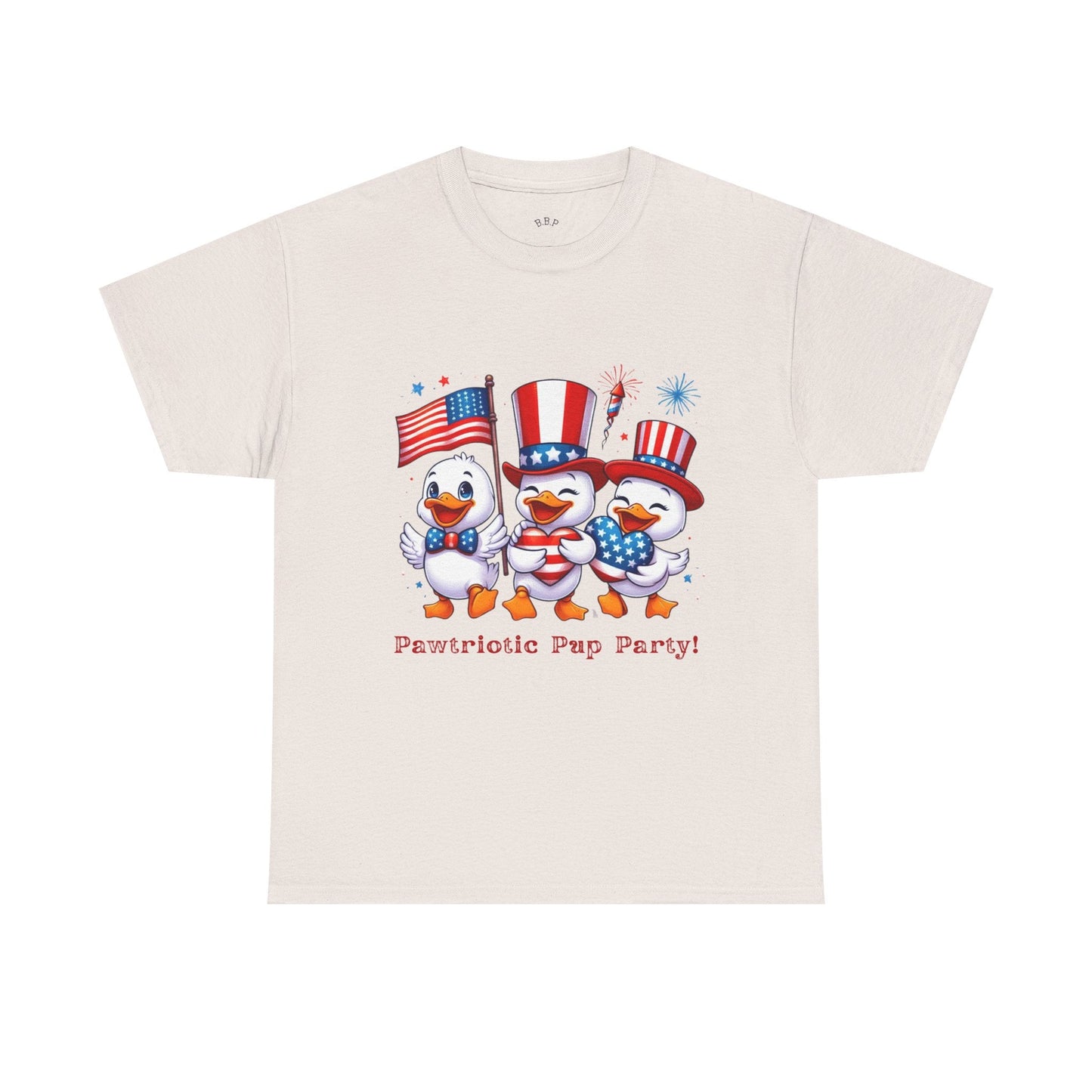 Patriotic Party Tee - Unisex Heavy Cotton Tee for 4th of July, BBQs, Family Gatherings, Unique Gift, Casual Summer Wear Printify