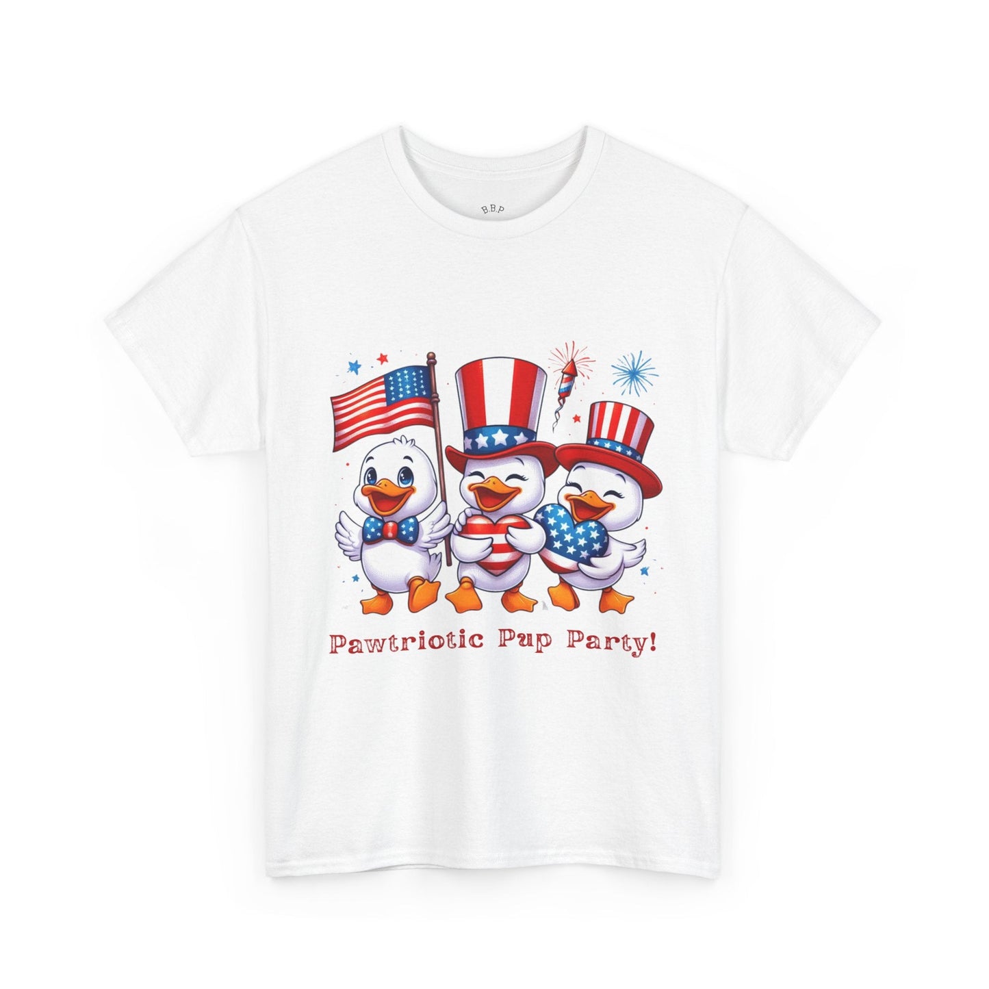 Patriotic Party Tee - Unisex Heavy Cotton Tee for 4th of July, BBQs, Family Gatherings, Unique Gift, Casual Summer Wear Printify