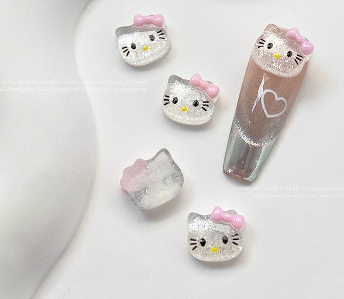 Nail Charm Pink Hello Kitty 2pcs/Bag Premier Nail Supply