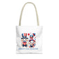 Patriotic Tote Bag with Bear Design | Barkin' for Freedom | Perfect for July 4th, Summer Picnics, Travel, and Everyday Use Printify