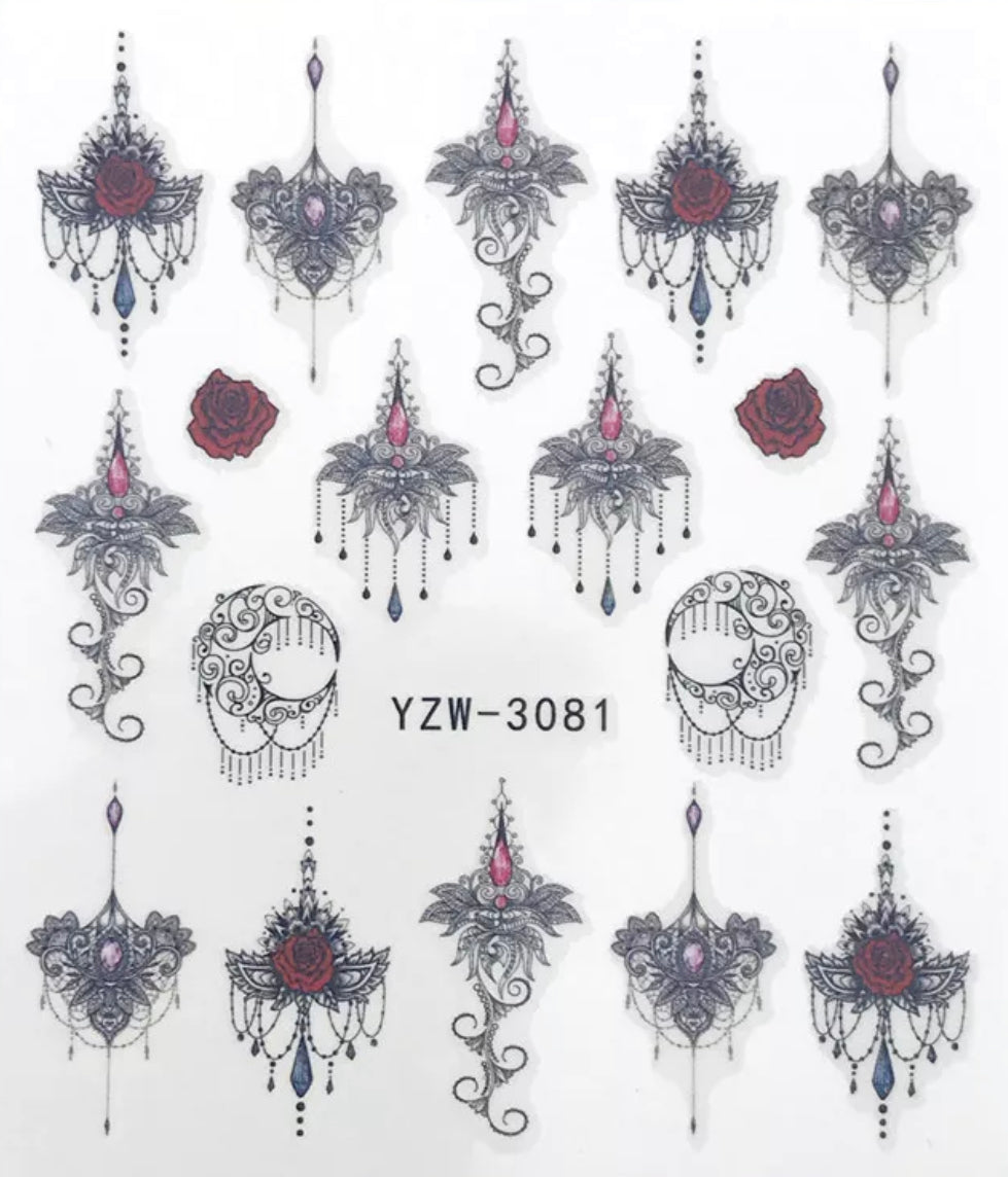 Nail Sticker Hot Charm Printing YZW-3081 Premier Nail Supply