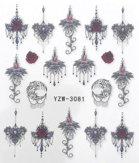 Nail Sticker Hot Charm Printing YZW-3081 Premier Nail Supply