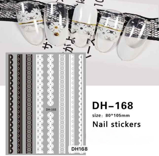 Nail Sticker Black and white Lace Strip - DH168 Premier Nail Supply