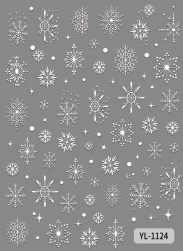 Nail Sticker 5D White Snowflake #YL1124 Premier Nail Supply
