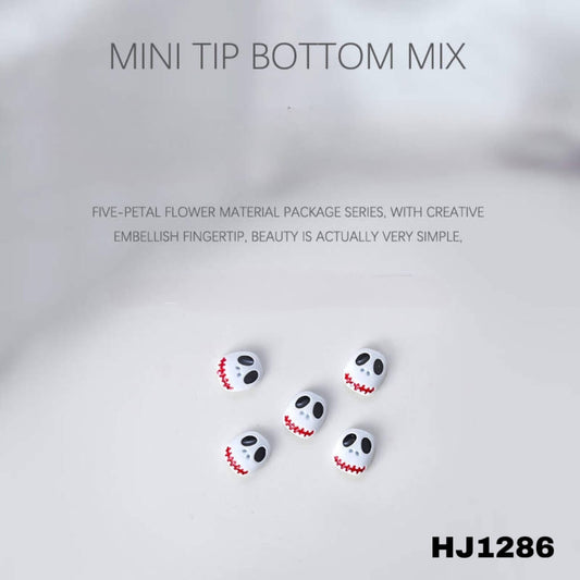 Nail Charm Halloween Skull Mask Face White 10pcs/Bag