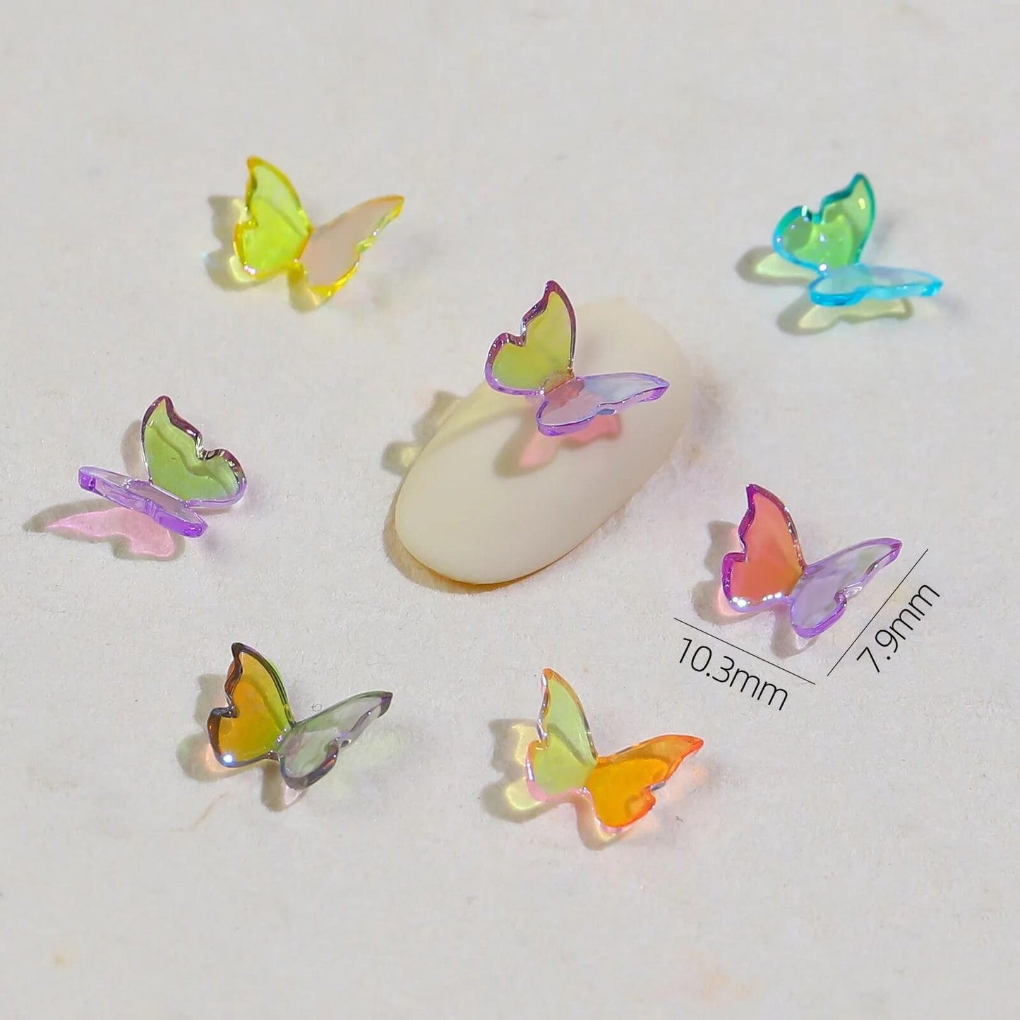 3D Aurora Mix Color Butterfly Nail Charms 24 pcs/Bag Premier Nail Supply