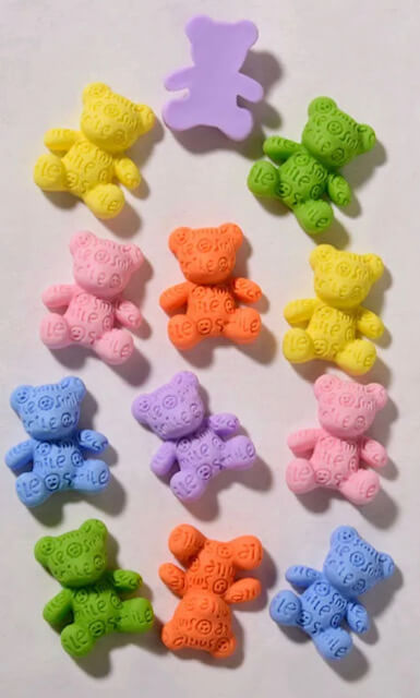 3D Resin Nail Charm Smile Bear 12pcs/bag Premier Nail Supply