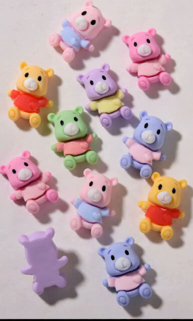 3D Resin Nail Charm Cartoon Bear 12pcs/bag Premier Nail Supply