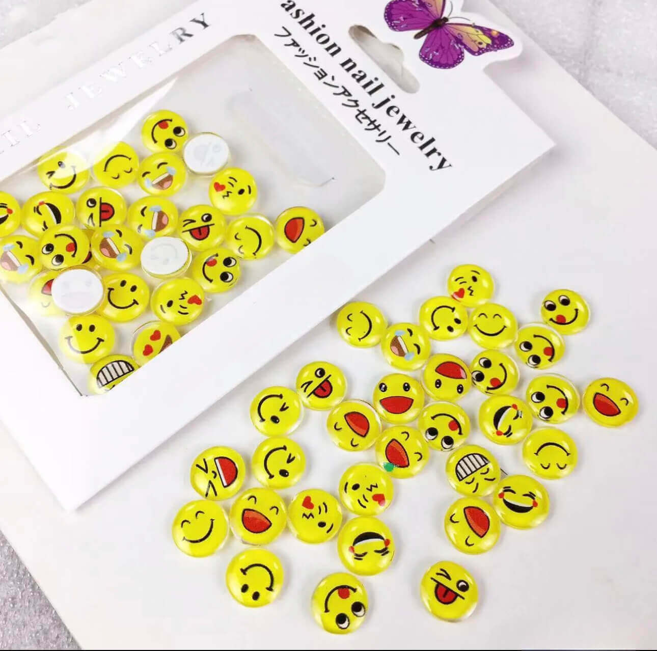 3D Resin Nail Charm Picture Happy Face 30pcs/bag Premier Nail Supply