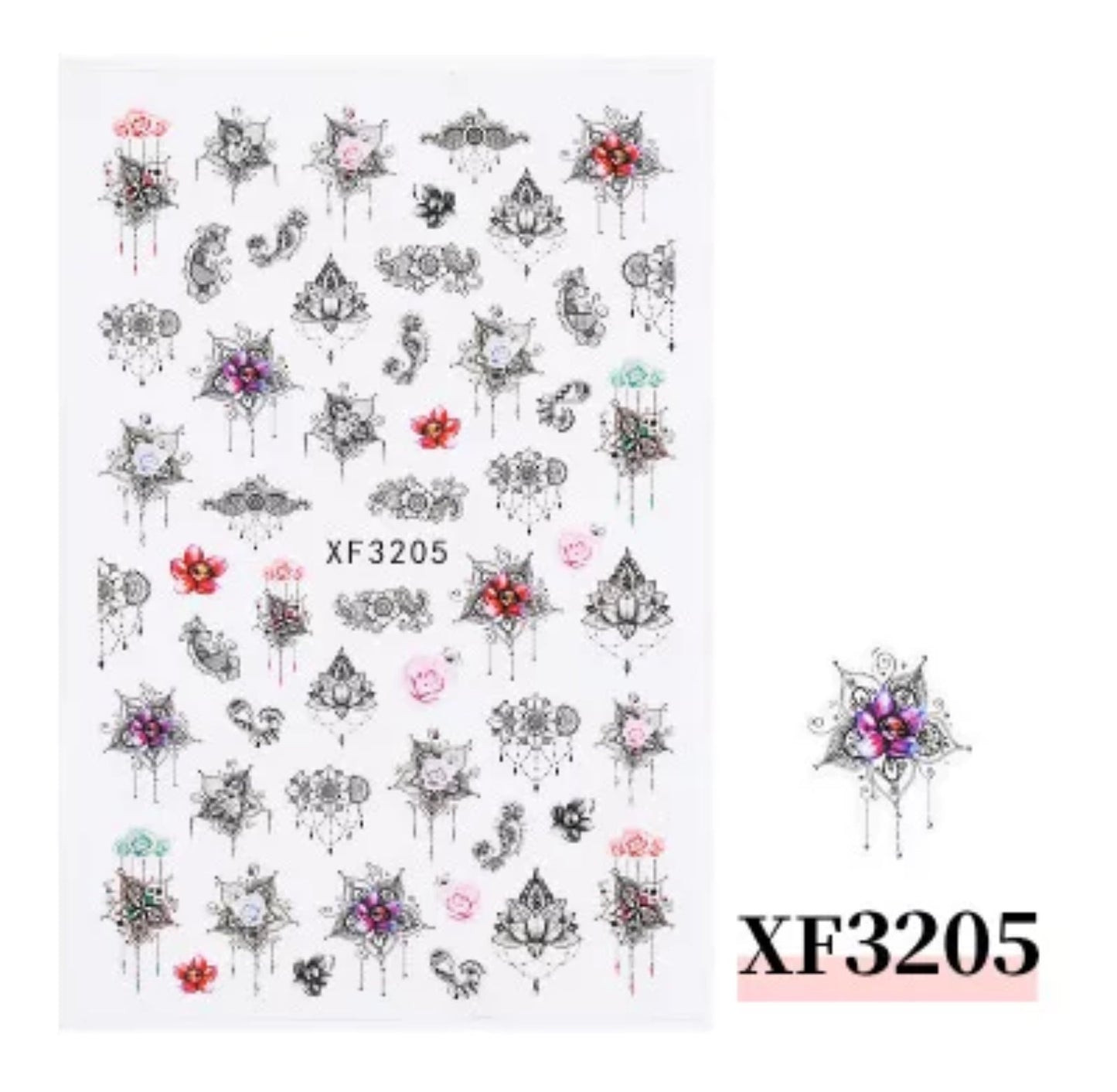 Nail Sticker Black Jewelry & Mix Color XF3205 Premier Nail Supply