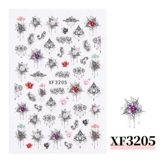 Nail Sticker Black Jewelry & Mix Color XF3205 Premier Nail Supply