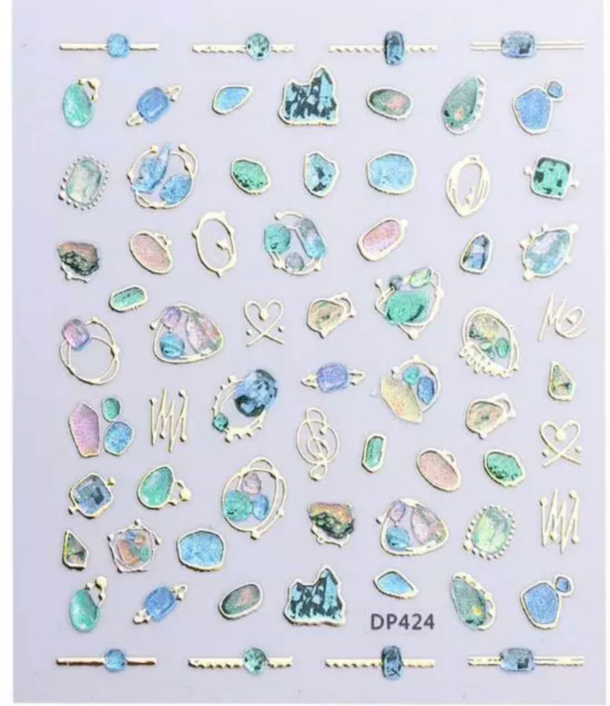 Nail Sticker Colorful Luxury 3D jewels Design -DP413 Premier Nail Supply