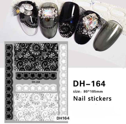 Nail Sticker Lace Black and White - DH164 Premier Nail Supply