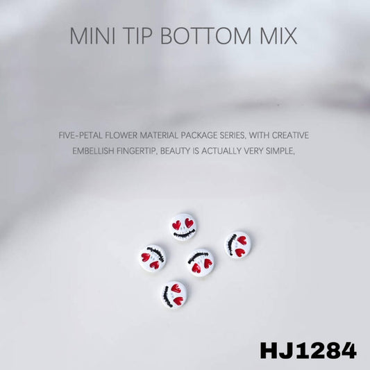 Nail Charm Halloween Skull Happy Face White 10pcs/Bag