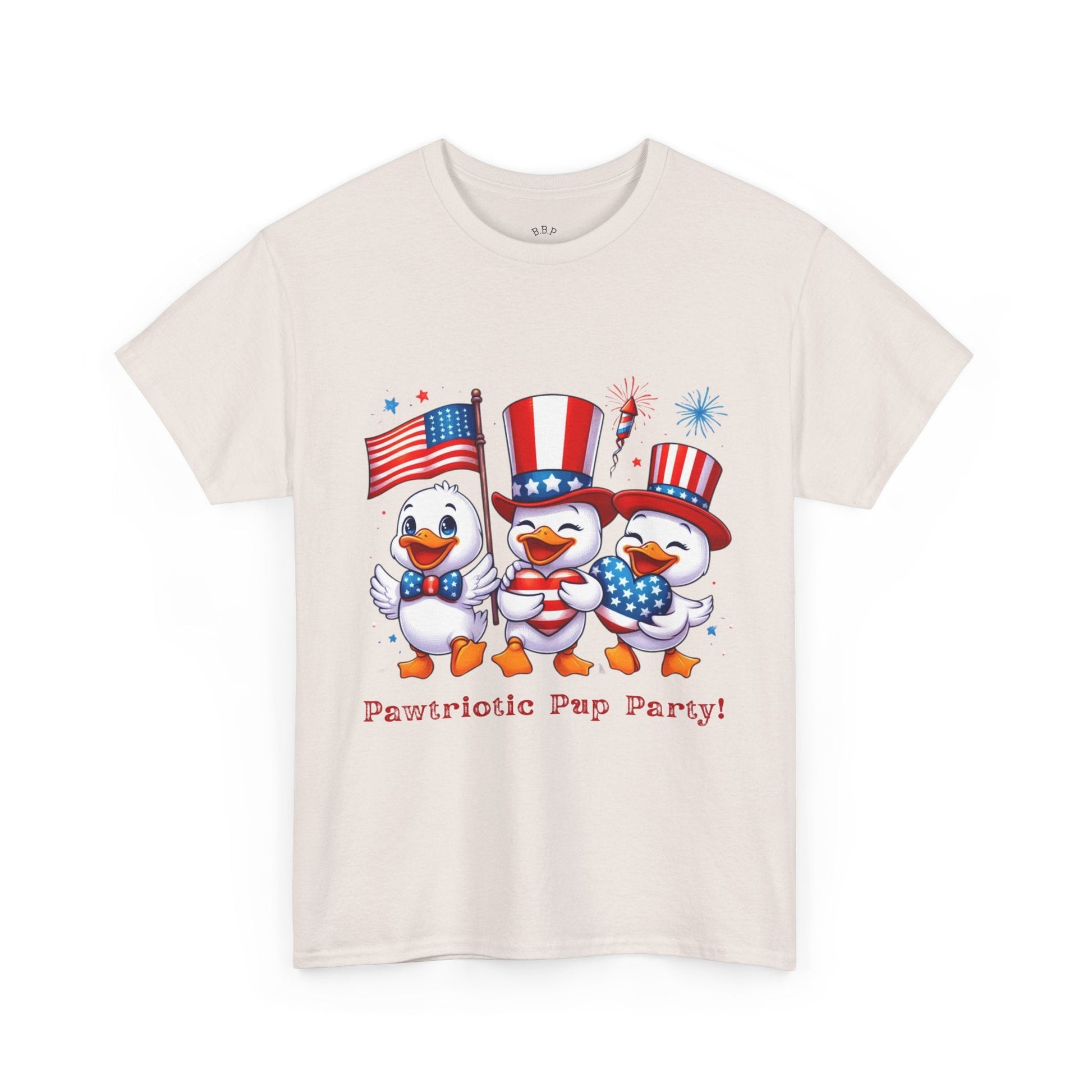 Patriotic Party Tee - Unisex Heavy Cotton Tee for 4th of July, BBQs, Family Gatherings, Unique Gift, Casual Summer Wear Printify