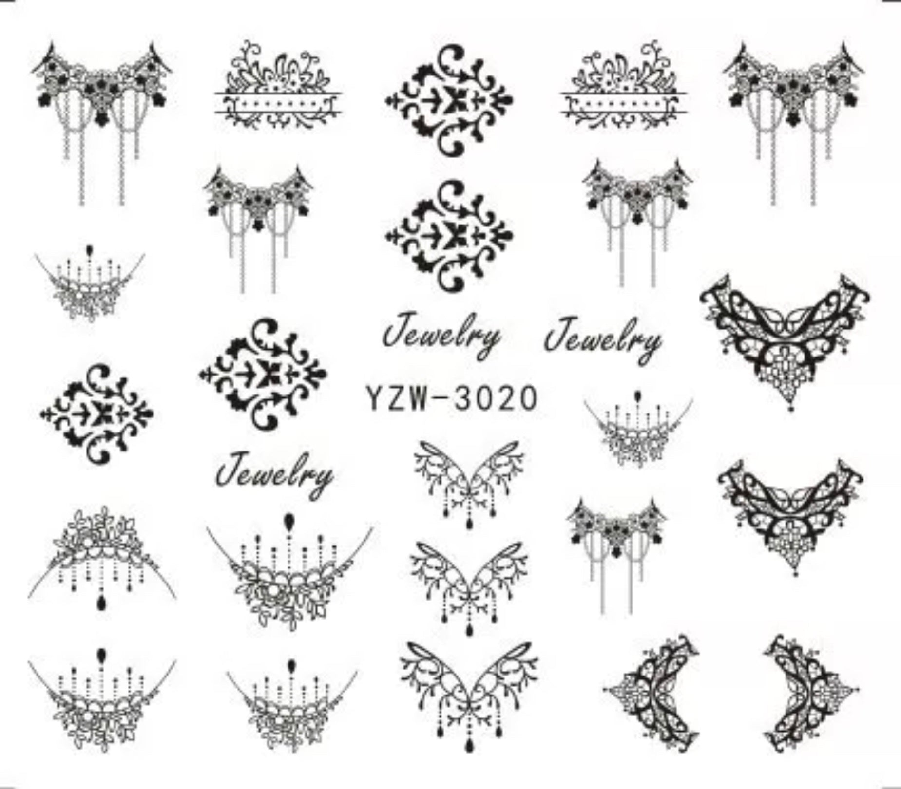 Nail Sticker Black Jewelry YZW-3020 Premier Nail Supply