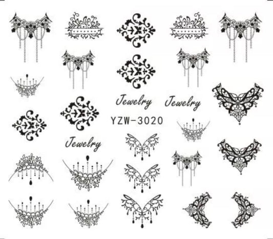 Nail Sticker Black Jewelry YZW-3020 Premier Nail Supply