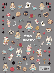 Nail Sticker Alli Wonderland Tea Party # YL1189 Premier Nail Supply