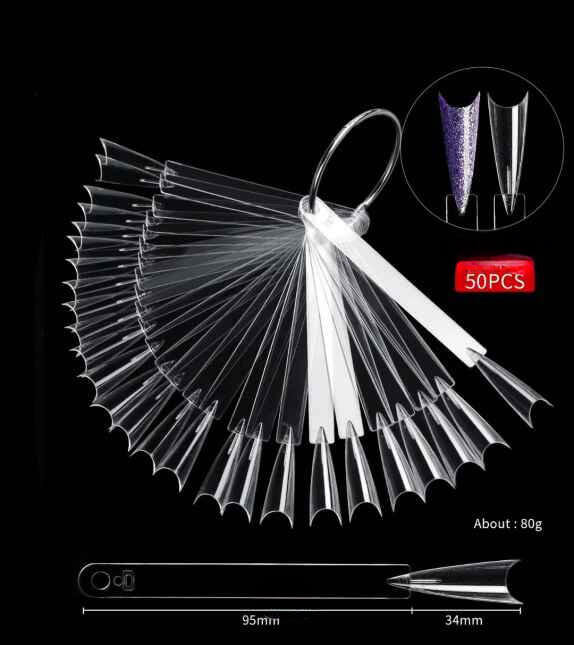 Stiletto Nail Tips Swatch Clear 50Pcs/Bag Premier Nail Supply