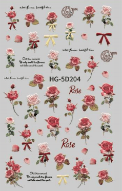 Nail Sticker Rose Flower #HG5D204 Premier Nail Supply