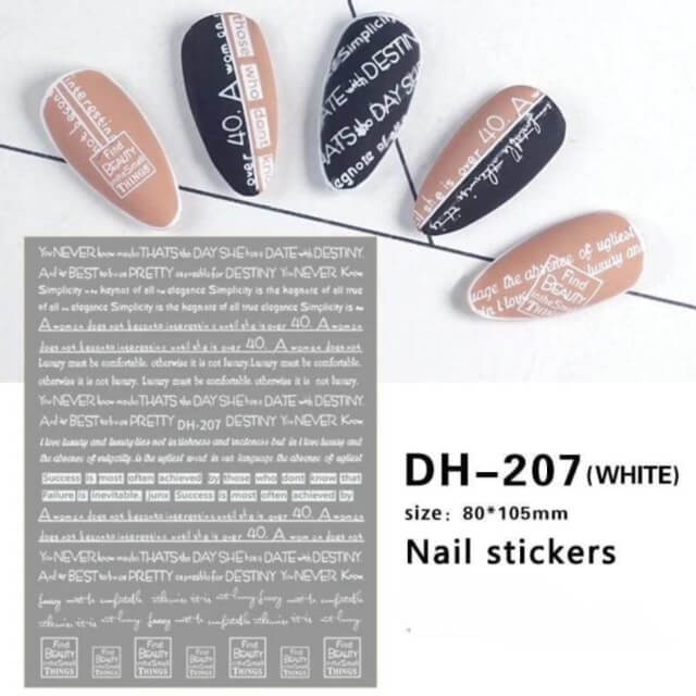 Nail Sticker White Word - DH207 Premier Nail Supply
