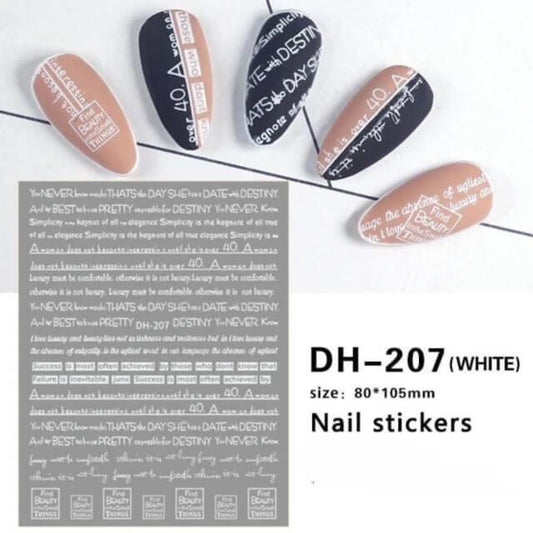 Nail Sticker White Word - DH207 Premier Nail Supply