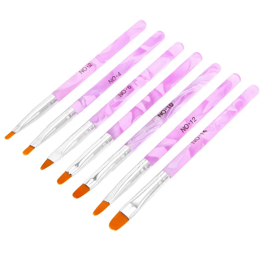 7pcs Acrylic Nail Art Brush Set Premier Nail Supply