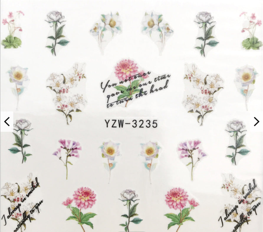 Nail Sticker Spring Flowers YZW3235 Premier Nail Supply