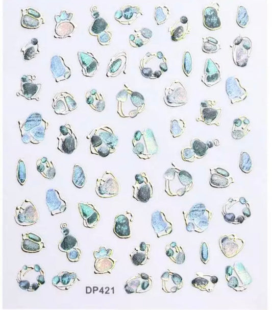Nail Sticker Colorful Luxury 3D jewels Design -DP413 Premier Nail Supply