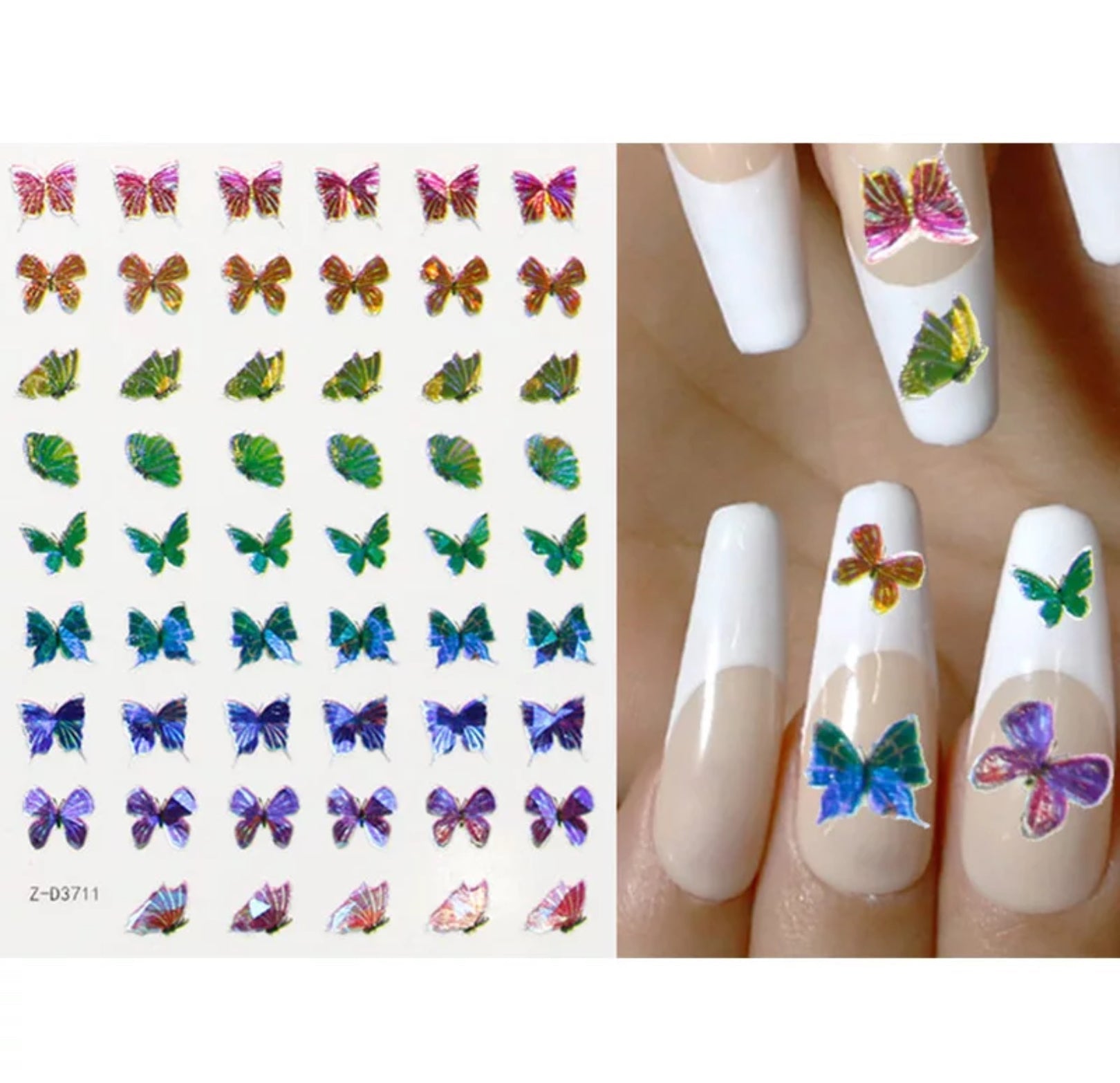 Nail Sticker Holographic Butterfly Z-D3711 Premier Nail Supply