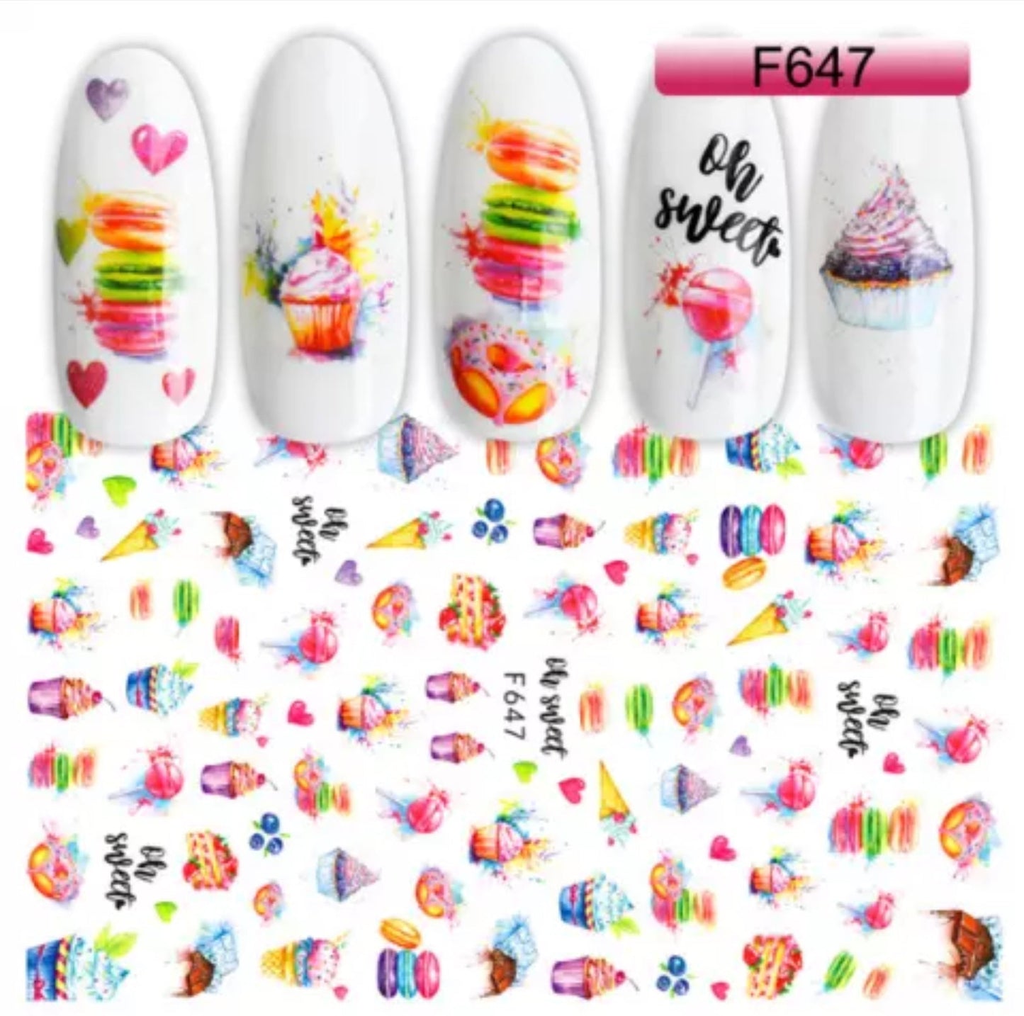 Nail Sticker Cupcake F647 Premier Nail Supply