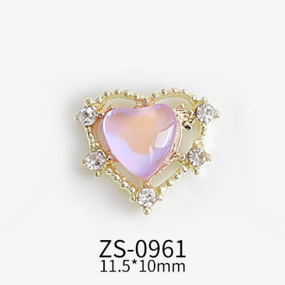 Nail Charm Rhinestone Heart ZS - 2pcs/Bag Premier Nail Supply