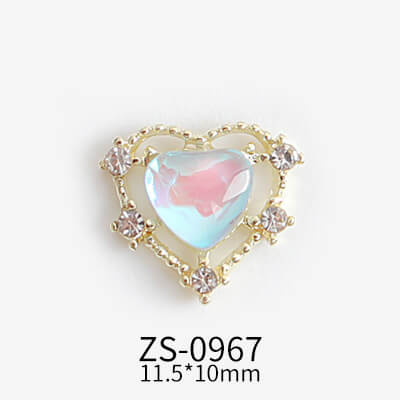 Nail Charm Rhinestone Heart ZS - 2pcs/Bag Premier Nail Supply